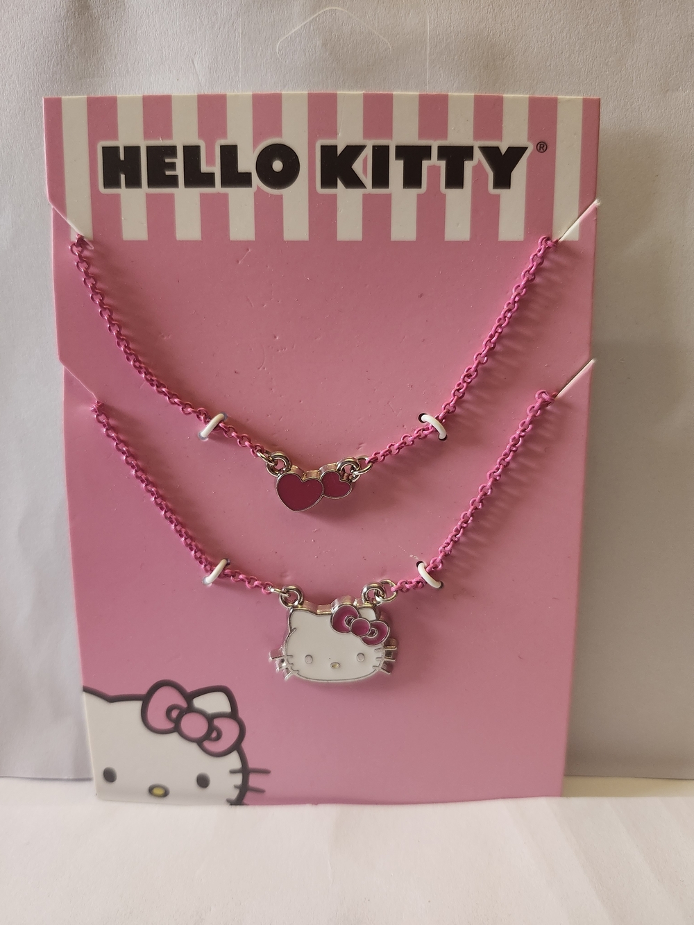 Hello Kitty Pink Layered Heart & Character Necklace Set